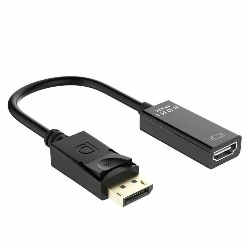 4K DisplayPort to HDMI Adapter, Uni-Directional DP 1.2 Computer to HDMI 1.4 Screen Gold-Plated DP Display Port to HDMI Adapter (Male to Female) Compatible with Lenovo Dell HP and Other Passive