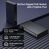 26 Port Gigabit PoE Switch with 24 Port PoE+ 1000Mbps, 2x1000Mbps Uplink, GiGaPlus 26 Port IEEE802.3af/at PoE @320W, Support VLAN, Metal Housing, Desktop or Wall-Mount, Plug & Play view 2
