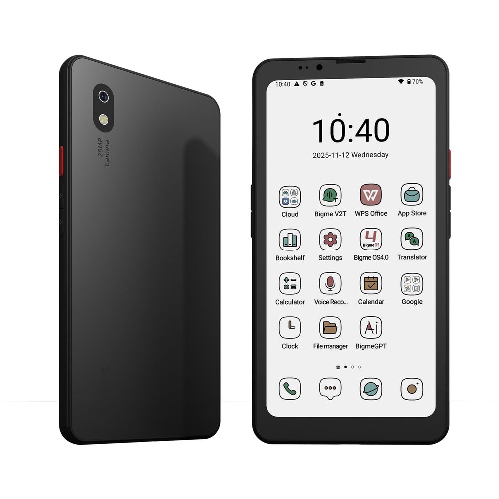 Bigme HiBreak Pro Color Epaper Phone, 8+256 GB 5G Smart Phone, Android 14 OS Ebook Reader, Black