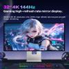 Kuycon P32K 32 inch FHD (3840 x 2160) 4K 144HZ Gaming Monitor, IPS Black Panel, 1.07 Billion Colors, 99% sRGB, 5ms,HDR10,G-Sync FreeSync,HDMI,DP,VESA,178 Viewing Angle (Minimalist - Without Stand) view 3