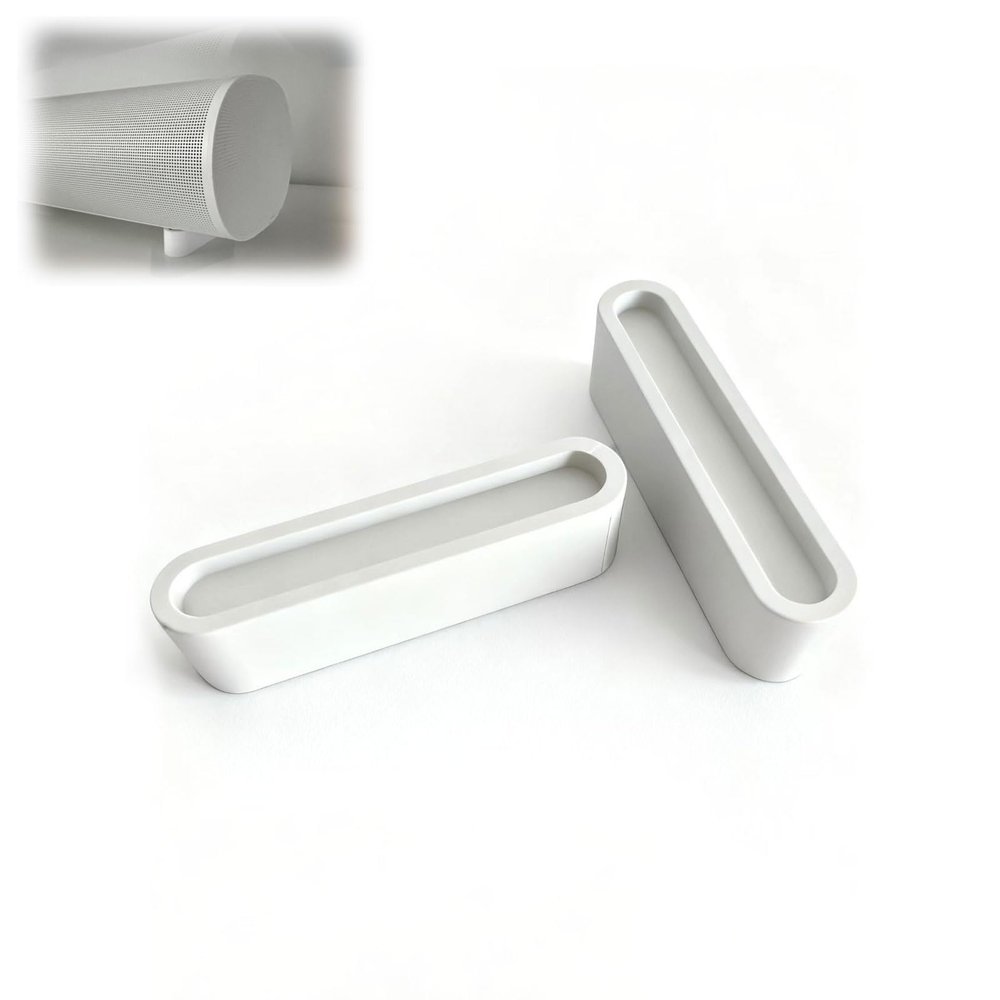 2PCS Soundbar Riser Stand for Sonos Arc/Arc Ultra, Height Adjustable Anti-Vibration TV Mount with Cable Management (White,10mm)