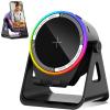 MRMORALE Wireless Induction Speaker, Multifunctional Bluetooth Phone Holder with RGB Light & 360 Rotation, HD Surround Sound, Compatible with iPhone/iPad/Android/Samsung view 1