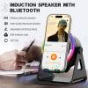 MRMORALE Wireless Induction Speaker, Multifunctional Bluetooth Phone Holder with RGB Light & 360 Rotation, HD Surround Sound, Compatible with iPhone/iPad/Android/Samsung view 2