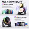 MRMORALE Wireless Induction Speaker, Multifunctional Bluetooth Phone Holder with RGB Light & 360 Rotation, HD Surround Sound, Compatible with iPhone/iPad/Android/Samsung view 3