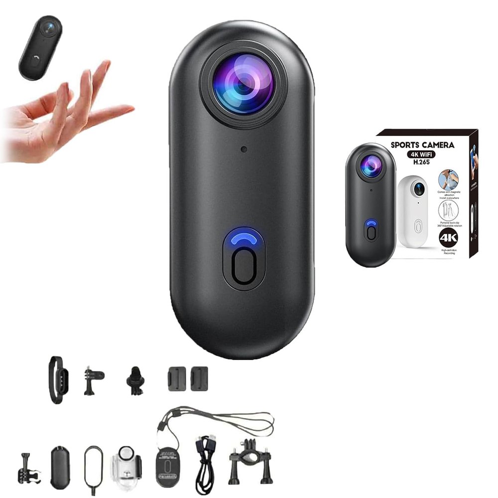 Aytdhfrn 4k Waterproof Camera, Wearable Action Body Camera, Body Cameras Magnetic Hands Free for Motorcycle, earable Recording for Vlogging, Cycling, Diving with Audio, Video (4K Black)