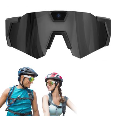 4K HD POV Sports Glasses with Camera, for Smart Camera Glasses for Action Sports, HD Video Recording Glasses (Black Lenses-B,32G)