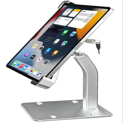 YOOZ Anti Theft Tablet Holder, Secure Desktop iPad Mount Lock, All Metal Material - Kiosk Retail Counter Lockable Stand for Tablet 9-14", iPad Pro 13 12.9 11, Air, Galaxy Tabs, Surface Pro etc