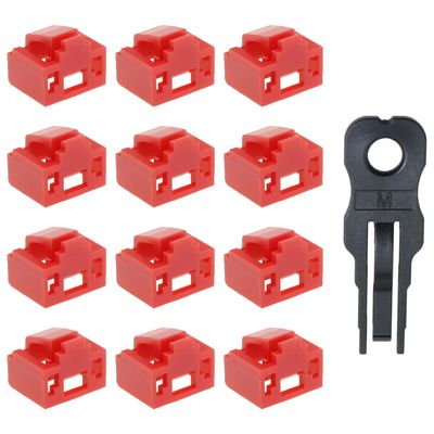 Heyous 12PCS RJ45 Network Port Lock with Key Anti Dust Protector Cover Suitable for Laptop Router Switches