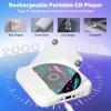Portable CD Player with Bluetooth, Rechargeable CD Player for Car/Home, Small CD Players with Speakers & Headphones, Support CD/AUX/USB and Repeat Modes, Ideal for Audiobooks & Gifts (White) view 3