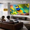 2026 Upgraded Daylight 4K Projector 2400ANSI, with Auto Lens Cap, Tof Autofocus, HDMI eARC CEC, 40W Speakers, Smart Home Cinema Daytime Projectors with AI MOVIN 2.0 OS, HDR10+,WiFi 6, Bluetooth, USB view 2