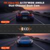 2026 Upgraded Dash Cam Pro 4K Wireless Car Dashcam Front Rear, Mirror Dash Cam Front and Rear, GPS, 256gb Card, 5.8ghz WiFi,Night Vsion & Parking Mode (128g) view 3