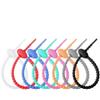 Cable Ties 50pcs 18cm Silicone Reusable Bag Ties Twist Wire Fasten Cable Zip Tie Headset Data Lines DIY for Home Office School(50PCS Gray) view 2