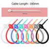Cable Ties 50pcs 18cm Silicone Reusable Bag Ties Twist Wire Fasten Cable Zip Tie Headset Data Lines DIY for Home Office School(50PCS Gray) view 4