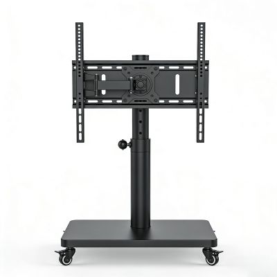 32-90 Inch Universal TV Mobile Floor Cart Stand - Rotating Rolling Display Mount with Adjustable Height & Locking Wheels