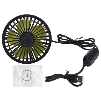 Gucagle Car Rear Seat Fan USB Powered Portable Vehicle Cooling Fan with 3 Wind Speed Adjustable 360 Degree Rotatable Quiet Design for Cars SUVs Motorhomes Trucks ABS PP Material 1.8m Wire