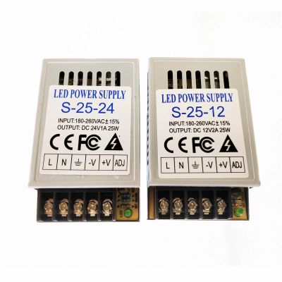VRTLYJU 10pcs LED Power Supply 12V 24V 25W LED Strip Switch Driver 220V 240V Adapter(180-260V_12V 25W)
