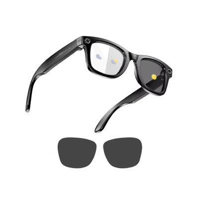 StichGreen- AI Smart Glasses with Camera,8MP HD Camera,1080p Video Recording, AI Voice Control, AI Photo Real time Translation, +2 Lenses (Photochromic+Sunglass Lenses)