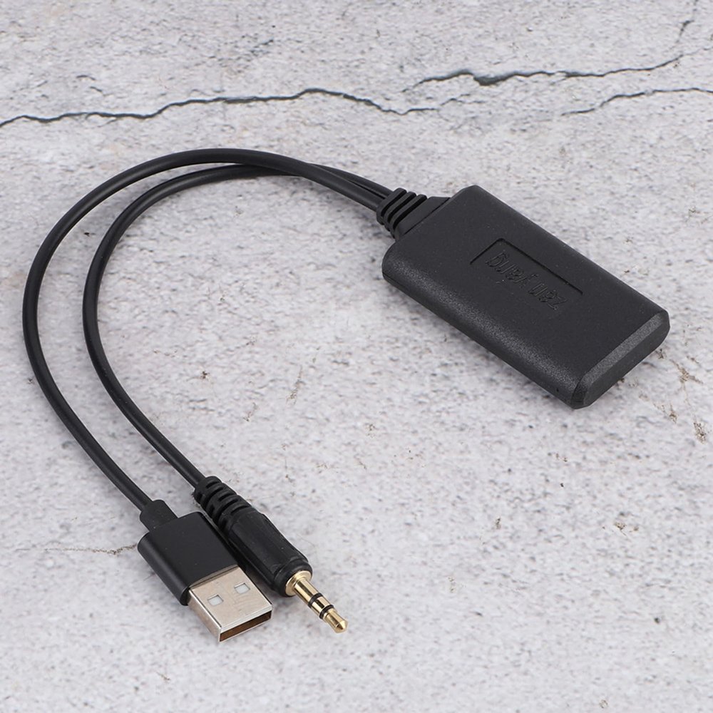 Aumotop HiFi Stereo Audio Cable Adapter, Wireless Music Receiver for Car AUX Interface, USB Connector, Black