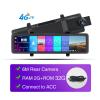 12 Inch 4G Dual Camera Car Mirror Video Recorder GPS Navigation ADAS 1080P Dash Cams Remote Surveillance WiFi(P80 with 6 Meter,32G) view 2