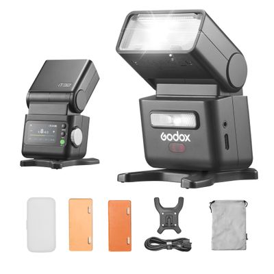 Godox iT32 TTL Camera Flash, Matching X5 Wireless Flash Trigger, Compatible with Canon, Sony, Nikon, Fuji, Olympus Camera etc, Magnetic Hotshoe&Trigger 2-in-1, 2.4G Wireless, GN18, Recycle Time 1.5s