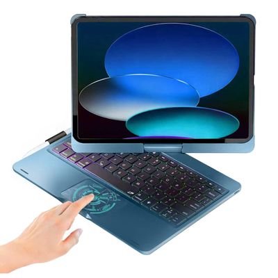 BABG for iPad 10th 11th (A16) Case with Keyboard&iPad Air 11(M4,M3,M2),360Swivel,7 Use Modes,Rainbow Backlight Keyboard for iPad Pro 11(1st/2nd/3rd/4th Gen)&iPad Air 5th/Air 4th-Lake Blue