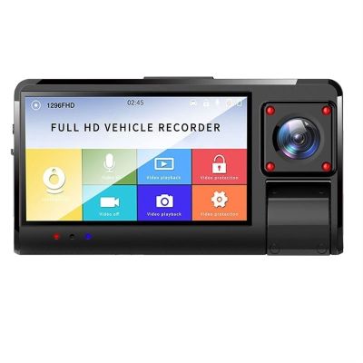 3.0 Inch Car DVR Camera Triple Camera Full HD 1080P Dash Cam Video Recorder Built in 3 Cameras Recording 160 Degree Lens Camera(NOT SD Card)
