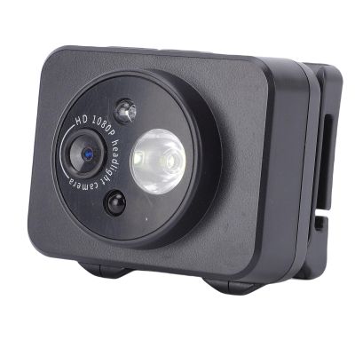 ASHATA Head Mounted Camera, LED Light Headlamp, 2MP 1080P Wearable Video Camera for Recording, for Sports Cycling Camping Outdoor Activities (64G)