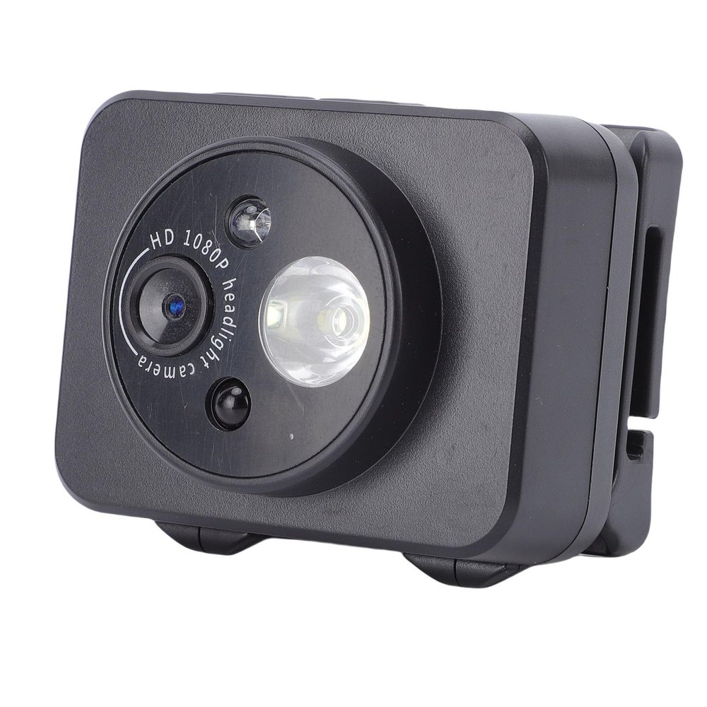 ASHATA Head Mounted Camera, LED Light Headlamp, 2MP 1080P Wearable Video Camera for Recording, for Sports Cycling Camping Outdoor Activities (64G)
