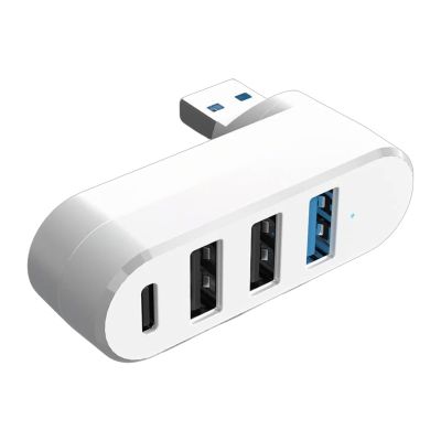 4 Port USB Splitter Extender Multiport Adapter with 3 & 1 C Powered Data for Laptop Car Desktop USB C Powered Port