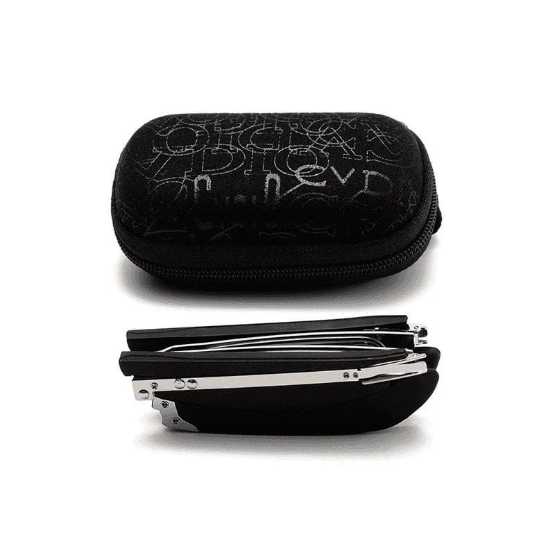 Aocesk Foldable Anti-Blue Light Reading Glasses with Case, Anti Eyestrain/Glare Computer Reading Glasses for Women Men (Black, 1.5, x)
