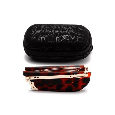 Aocesk Foldable Anti-Blue Light Reading Glasses with Case, Anti Eyestrain/Glare Computer Reading Glasses for Women Men (Brown, 3, x)