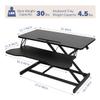 32 Inch Desk Converter, Height Adjustable Sit to Stand Riser, Dual Monitor and Laptop Workstation with Wide Keyboard Tray, Black view 2
