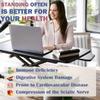 32 Inch Desk Converter, Height Adjustable Sit to Stand Riser, Dual Monitor and Laptop Workstation with Wide Keyboard Tray, Black view 3