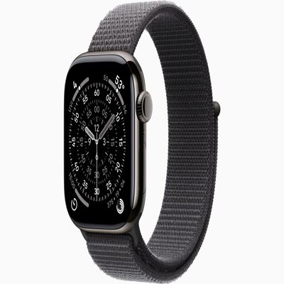 Apple Watch Series 11 [GPS + Cellular, 42mm] Slate Titanium Case with Dark Gray Sport Loop Band, One Size (Renewed)
