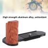 Denash Wooden Camera Handle,L Shape Handgrip Baseplate Mount for FM2 Camera,Anodized Lightweight Camera Metal L Bracket with Wood Handle (Black) view 3