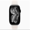 Apple Watch Series 11 [GPS, 46mm] Jet Black Aluminum Case with Starlight Sport Band, S/M (Renewed) view 2