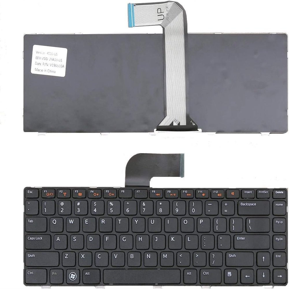100% New Laptop Replacement Keyboard for Dell Inspiron 14R N4110 N4120 M4110 N4050 N5040 N5050 M5040 M5050, VOSTRO 1440 1445 1450 1550 2420 2520 3350 3450 3460 3550 3555 3560 Black US Layout