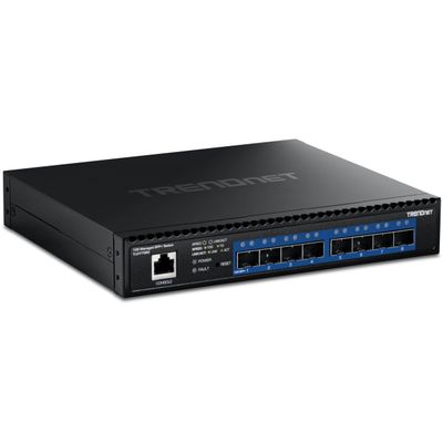 TRENDnet 8-Port 10G Layer 2 Managed SFP+ Switch, TL2-F7080, 8 x 10G SFP+ Ports, Web-Based Management, NDAA + TAA Compliant, Ethernet Splitter (Renewed)