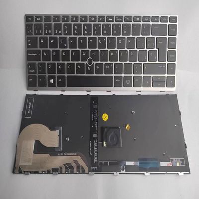 100% New Gerrit New Spanish Design for HP EliteBook 840 G5 846 G5 840 G6 Backlit Keyboard with Mouse Stick Silver Frame