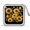 FodPand Sunflower Thank You for Brightening My Life CD Case 40 Capacity DVD Case Hard Plastic Disc Booklet VCD Storage Box Portable Zipper DVD Holder Large Media Binder for Car Home Office Travel view 1