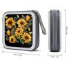 FodPand Sunflower Thank You for Brightening My Life CD Case 40 Capacity DVD Case Hard Plastic Disc Booklet VCD Storage Box Portable Zipper DVD Holder Large Media Binder for Car Home Office Travel view 2