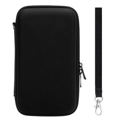 ANGGREK Carrying Case, Hard Shell Travel Case with 8 Game Slots PU Exterior for New 3DS 3DS 2DS LL Console Accessories (Black)