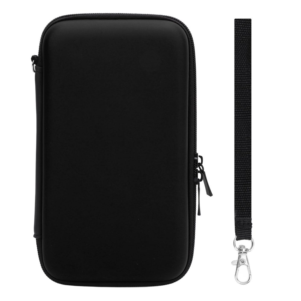 ANGGREK Carrying Case, Hard Shell Travel Case with 8 Game Slots PU Exterior for New 3DS 3DS 2DS LL Console Accessories (Black)