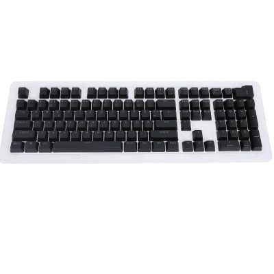 108 Key German Keyboard Keycaps, Mechanical Keyboard Translucent Keycaps Set, Minimalist Design with ABS Material for 61 64 68 84 87 96 98 100 104 108 Keyboards, Backlit Compatible (Black)