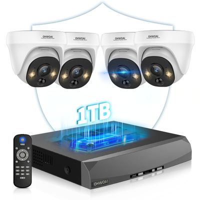 4K Ultra HD &130 Wide AnglePOE Security Camera System Outdoor, Wired IP Cameras with 8CH NVR Systems, Video Surveillance DVR Kits with PIR Motion Detection
