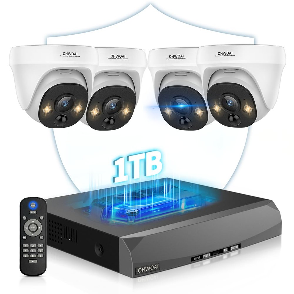 4K Ultra HD &130 Wide AnglePOE Security Camera System Outdoor, Wired IP Cameras with 8CH NVR Systems, Video Surveillance DVR Kits with PIR Motion Detection