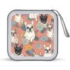 FodPand French Bulldog Print CD Case 40 Capacity DVD Case Hard Plastic Disc Booklet VCD Storage Box Portable Zipper DVD Holder Large Media Binder for Car Home Office Travel view 1