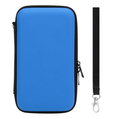 ANGGREK Carrying Case, Hard Shell Travel Case with 8 Game Slots PU Exterior for New 3DS 3DS 2DS LL Console Accessories (Blue)