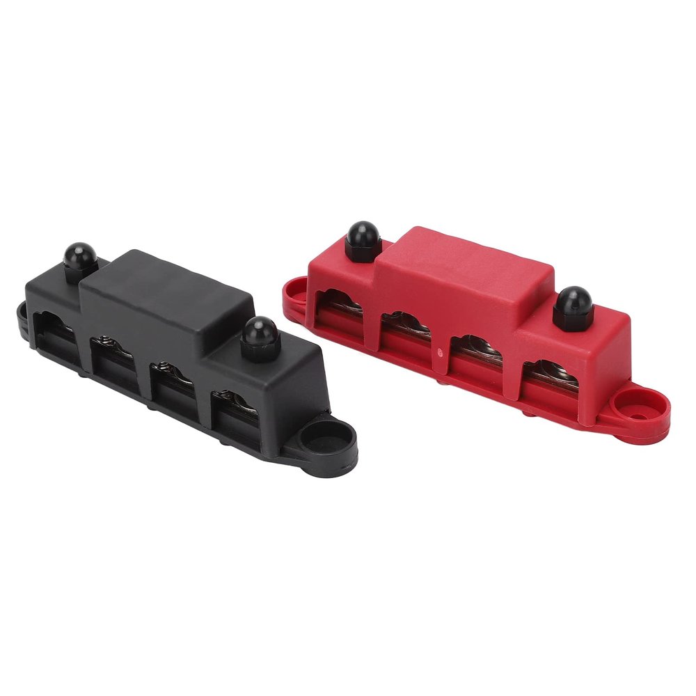 ERYUE M8 Bus Bar Power Distribution Block Black Red, Maximum Voltage 48V DC for Industrial Equipment