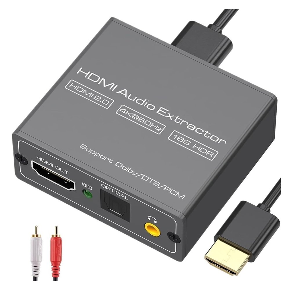 Audio Line 4K Video Extractor HDMI-Compatible To 3.5MM Converter SPDIF Optical Stereo Out Splitter Adapter For Data Connection